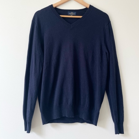 Brooks Brothers Other - Brooks Brothers Pure Cashmere Navy V-neck Sweater Size M